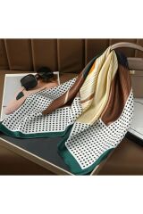 Geometrik Desenli, Çift Taraflı, Güneşten Koruyan, Rüzgar Geçirmez, Işal, Fular, Eşarp 70*70