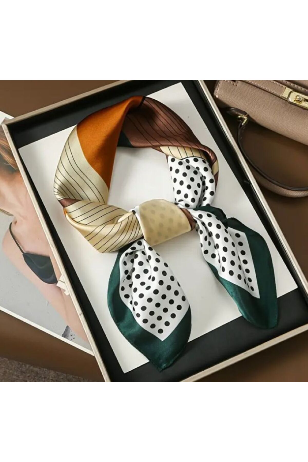 Geometrik Desenli, Çift Taraflı, Güneşten Koruyan, Rüzgar Geçirmez, Işal, Fular, Eşarp 70*70