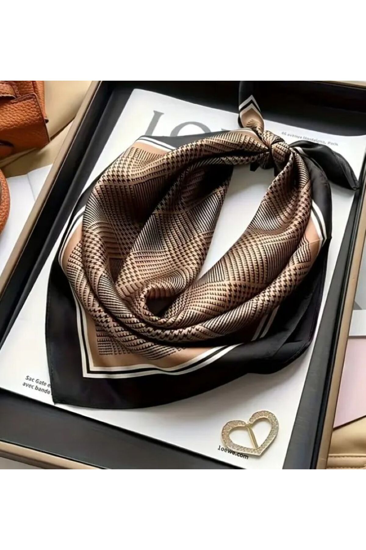 Vintage Ekose, Güneş, Rüzgar Geçirmez, Çift Taraf Baskılı, Şal, Fular, Eşarp 70x70