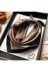 Vintage Ekose, Güneş, Rüzgar Geçirmez, Çift Taraf Baskılı, Şal, Fular, Eşarp 70x70