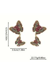 Yapay Elmas Zarif Kelebek Küpe, Kulak İğnesi 925 Ayar Gümüş