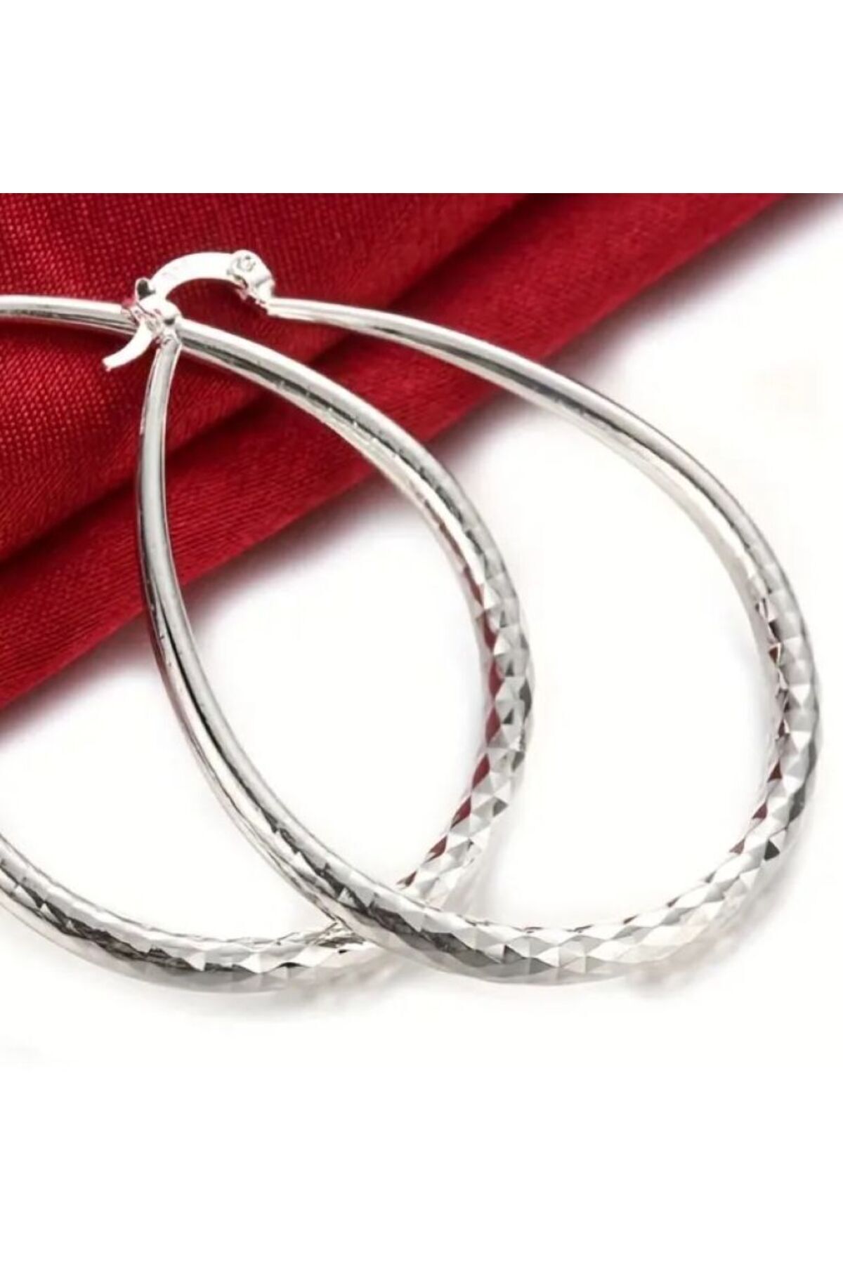 925 Ayar Gümüş Kaplama Oval Küpe