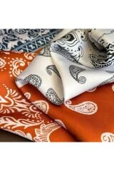 Paisley Desenli, Trendy, Güneşten Koruyan, Rüzgar Geçirmez, Çift Taraf Baskılı, Fular, Eşarp 70x70 Kahverengi