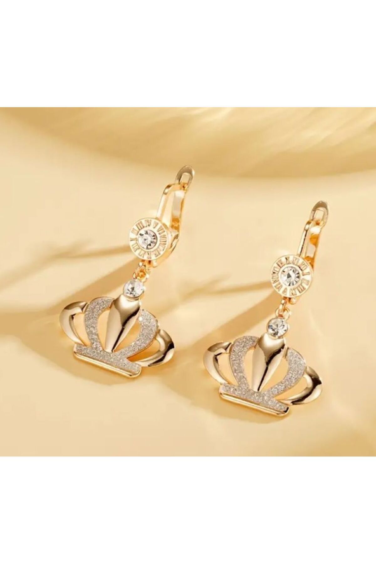 14 Ayar Altın Kaplama Royal Küpeler