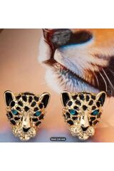 Leopar Başı Minimal Gözalıcı Küpeler