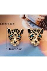 Leopar Başı Minimal Gözalıcı Küpeler
