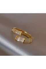 14K Altın Kaplama Ayarlanabilir Bambu Yüzük