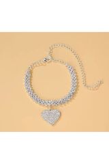 Kalp Figürlü, Yapay Elmas Detaylı, Gösterişli Halhal