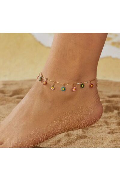 Papatya Figürlü Halhal Zincir