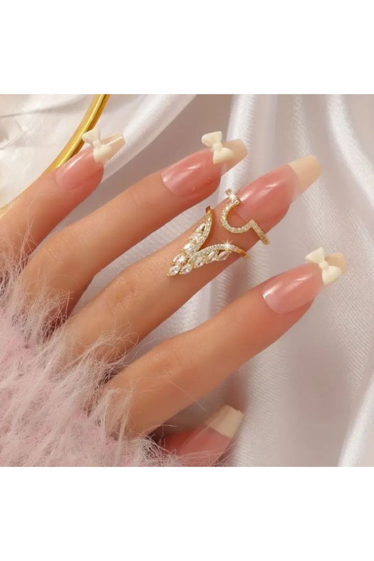 18 Ayar Altın Kaplama Parlak Zirkon Detaylı Eklem Yüzüğü