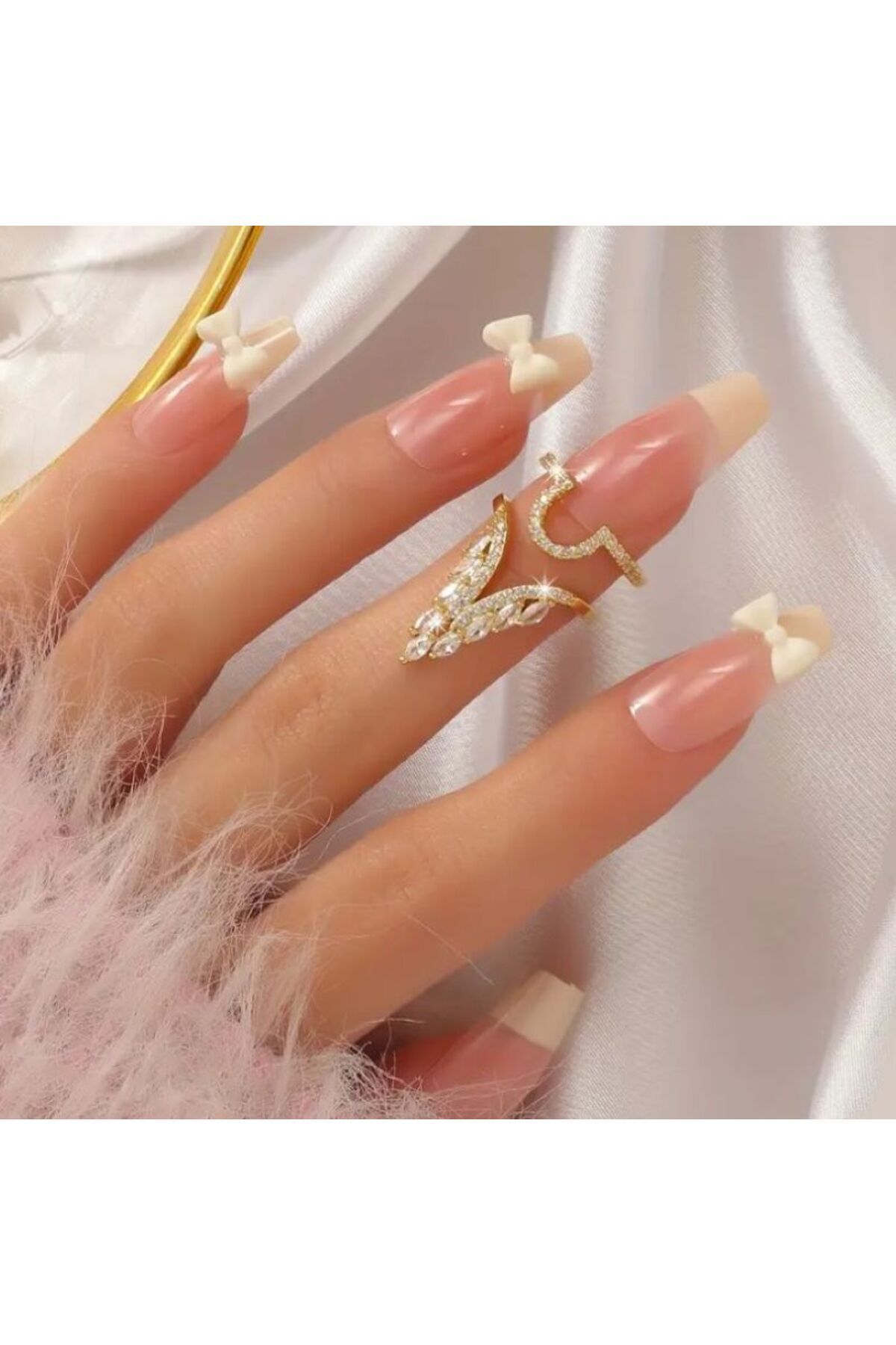 18 Ayar Altın Kaplama Parlak Zirkon Detaylı Eklem Yüzüğü