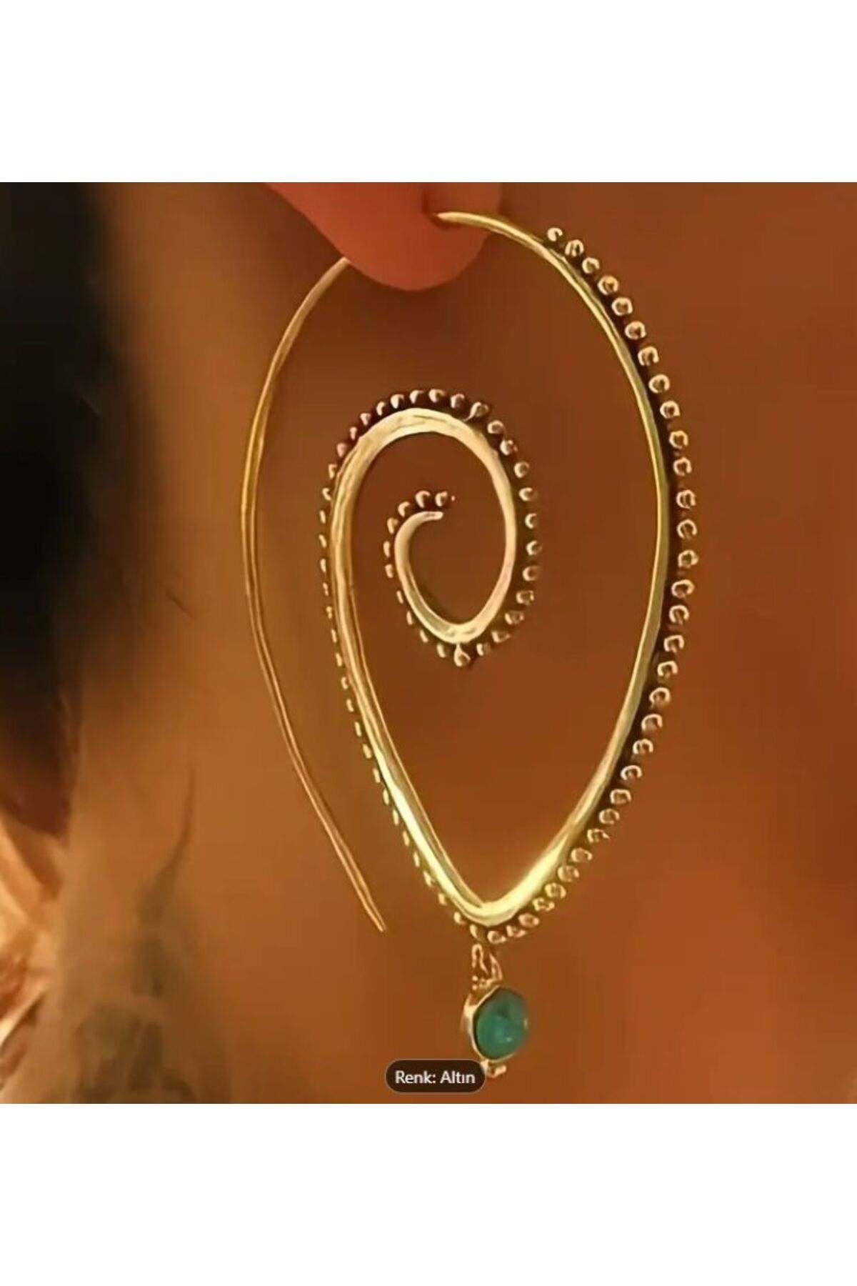 Vintage Boho Spiral Küpeler