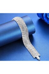 Tam Tur Zirkon Taşlı Kelepçe Bilezik