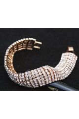 Tam Tur Zirkon Taşlı Kelepçe Bilezik