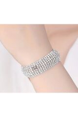 Tam Tur Zirkon Taşlı Kelepçe Bilezik