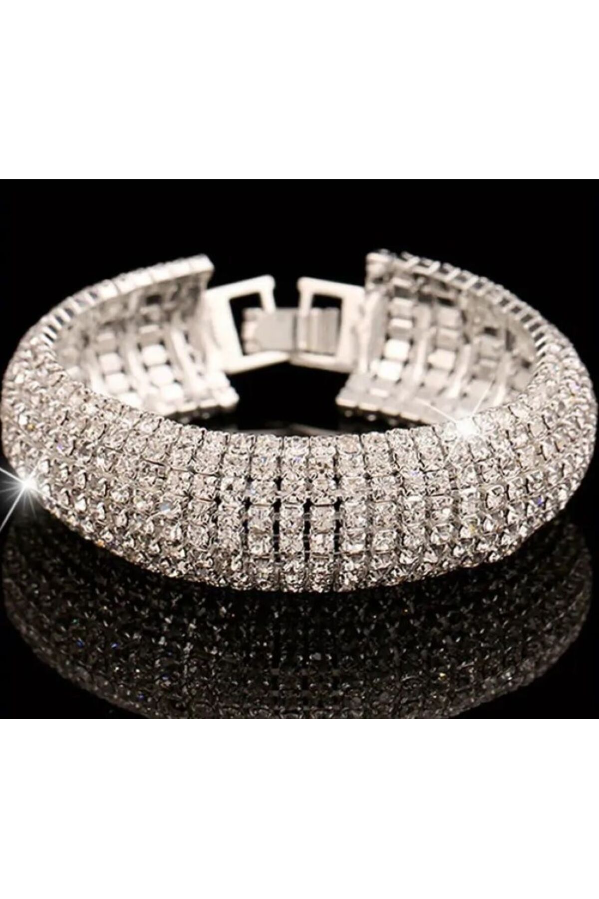 Tam Tur Zirkon Taşlı Kelepçe Bilezik