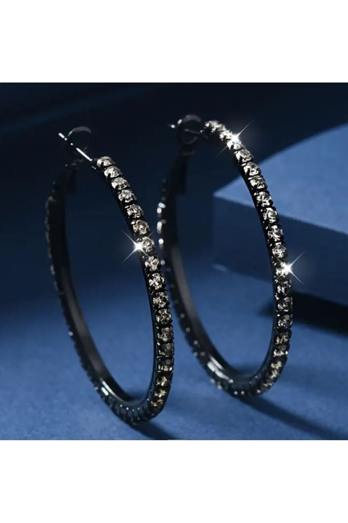 Yapay Elmas Detaylı, Zarif, Bohem, Parıltılı Halka Küpe