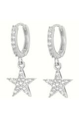 Zirkon Detaylı, Parıltılı, Yıldız Damlası Küpeler