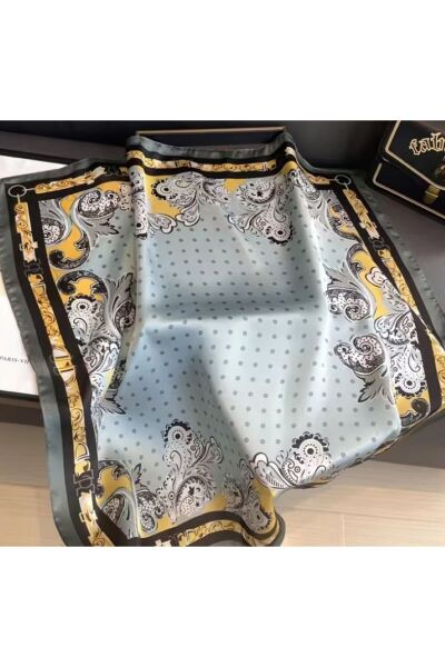 Zarif, Çiçek Desenli, Güneşten Koruyan, Rüzgar Geçirmez, Çift Taraf Baskılı, Fular, Eşarp 70x70