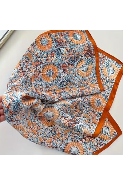 Boho Chic, Güneşten Koruyan, Rüzgar Geçirmez, Çift Taraf Baskılı, Fular, Eşarp 70x70