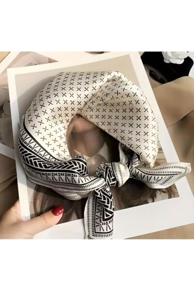 Kar Tanesi, Güneşten Koruyan, Rüzgar Geçirmez, Çift Taraf Baskılı, Fular, Eşarp 70x70