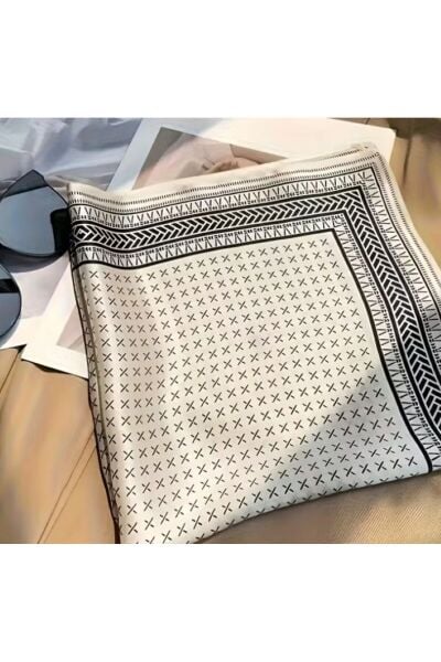 Kar Tanesi, Güneşten Koruyan, Rüzgar Geçirmez, Çift Taraf Baskılı, Fular, Eşarp 70x70