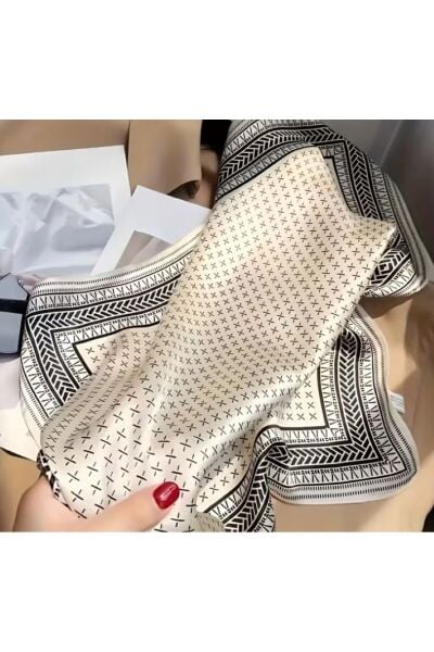 Kar Tanesi, Güneşten Koruyan, Rüzgar Geçirmez, Çift Taraf Baskılı, Fular, Eşarp 70x70