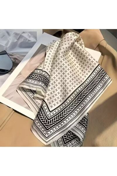 Kar Tanesi, Güneşten Koruyan, Rüzgar Geçirmez, Çift Taraf Baskılı, Fular, Eşarp 70x70