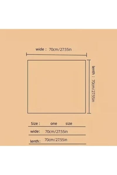 Manyetik Tokalı, Kare Desenli Şal, Fular 70CMX70CM