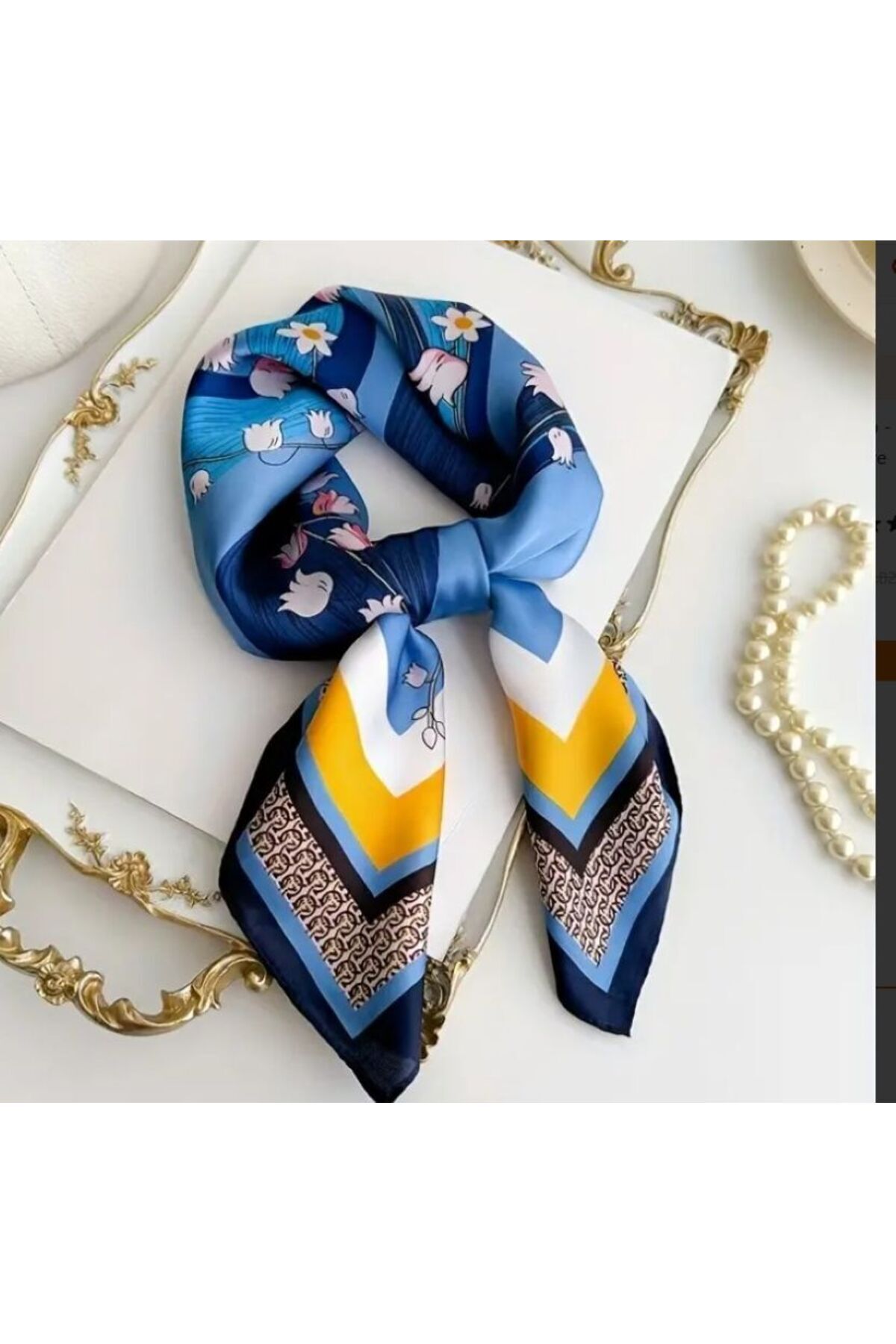 Çiçek Desenli, Bohem, Nefes Alan, Şal, Fular 70CMX70CM