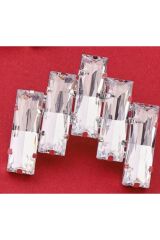 Yapay Elmas ayarlanabilir Oversize Geometrik Yüzük