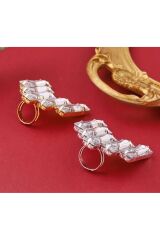 Yapay Elmas ayarlanabilir Oversize Geometrik Yüzük