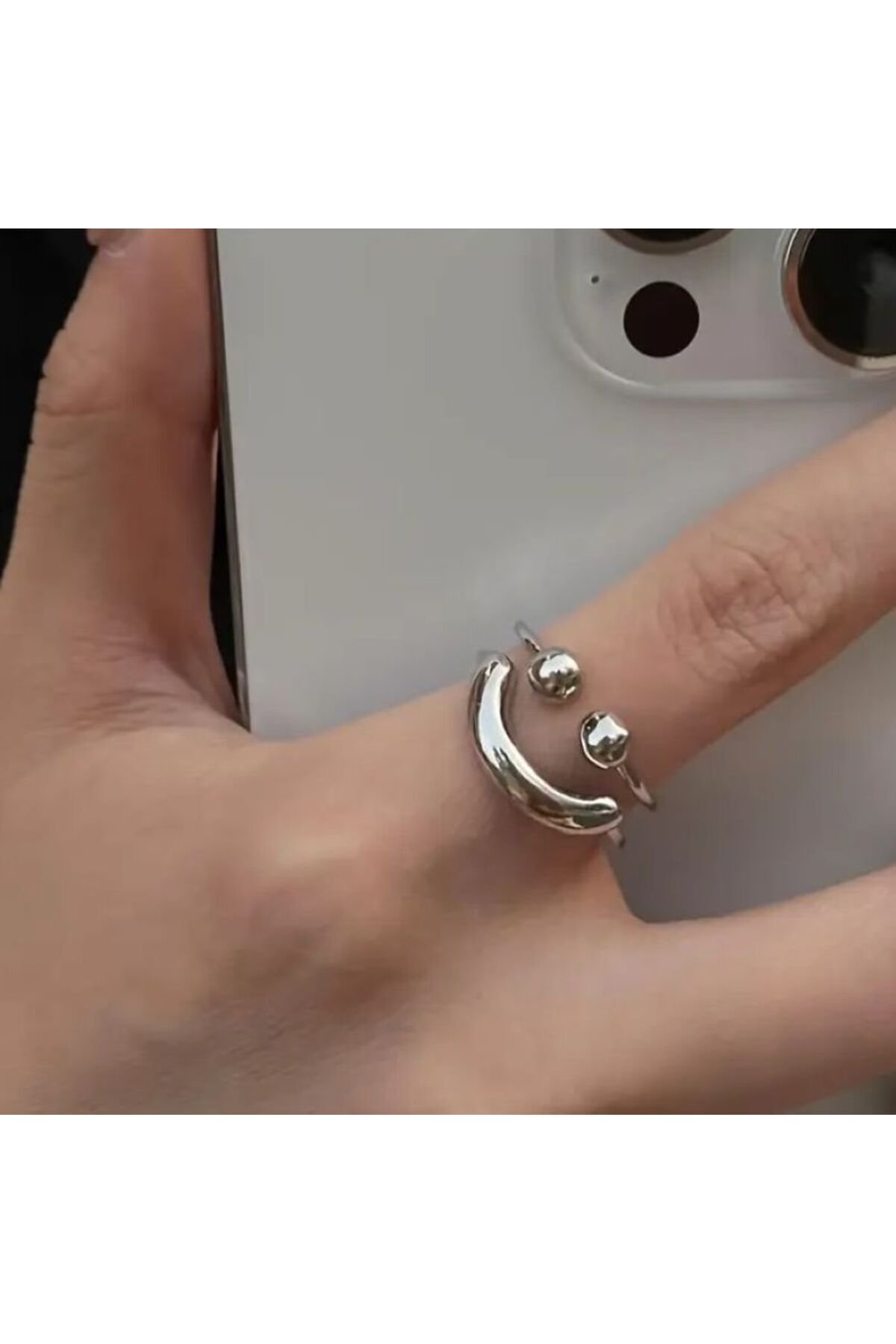 Gülümse Ayarlanabilir Minimalist Yüzük