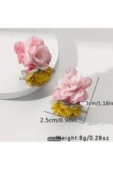 Boho Gül Tasarım Küpe, Plaj, Yaz, Parti-Kulak İğnesi Paslanmaz Çelik