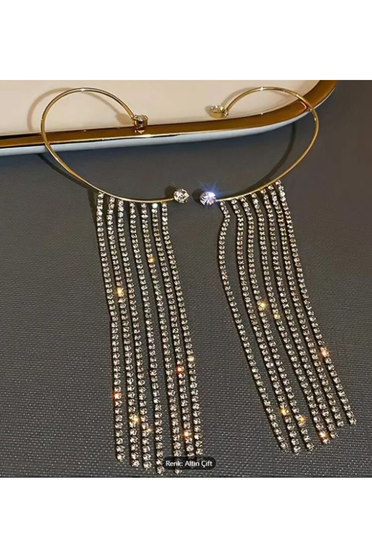 Yapay Elmas Detaylı, Delme Gerektirmeyen, Kulak Kelepçesi