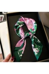 Canlı Renkli, Çiçek Desenli Güneşten, Rüzgar Geçirmez, Çift Taraf Baskılı, Şal, Fular, Eşarp 70x70