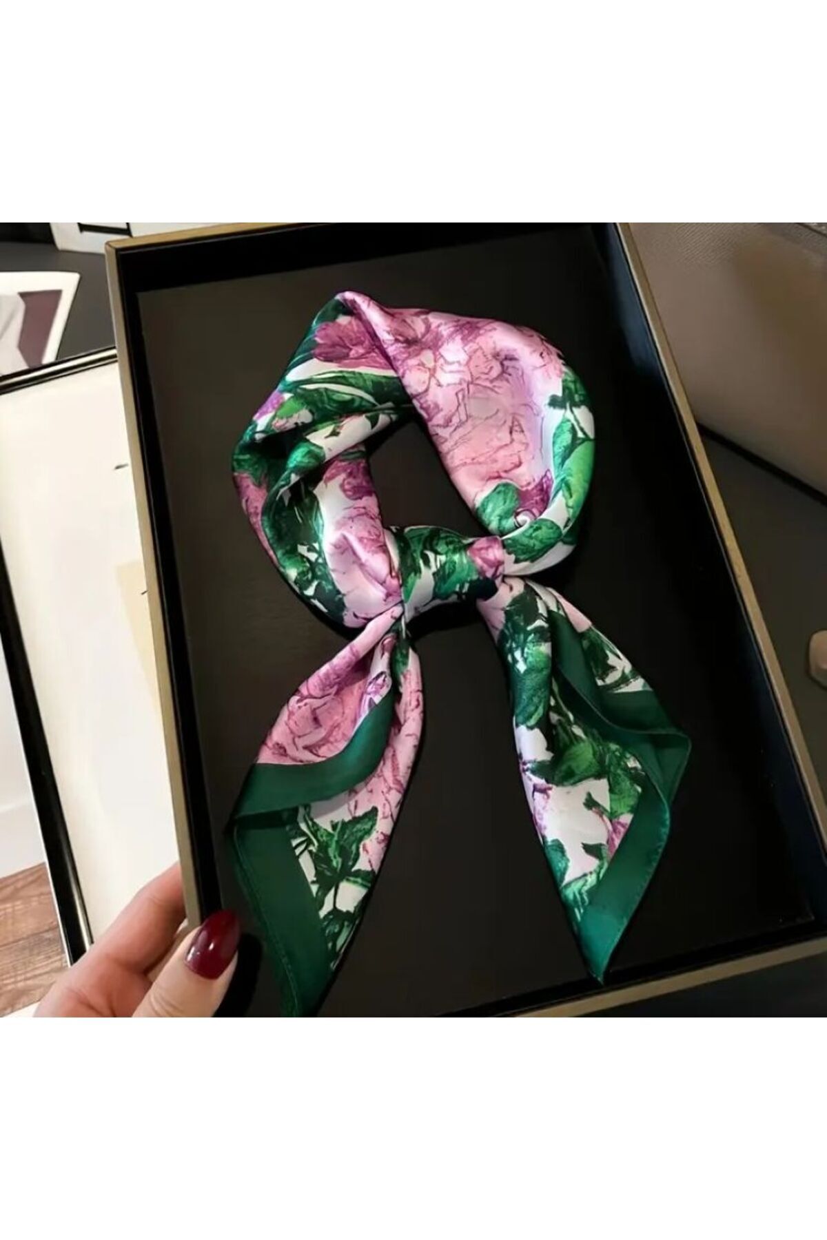 Canlı Renkli, Çiçek Desenli Güneşten, Rüzgar Geçirmez, Çift Taraf Baskılı, Şal, Fular, Eşarp 70x70