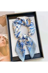 Marin, Çiçek Desenli Güneşten Koruyan, Rüzgar Geçirmez, Çift Taraf Baskılı, Şal, Fular, Eşarp 70x70