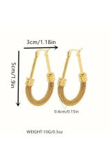 18 Ayar Altın Kaplama, Paslanmaz Çelik, Retro Küpe