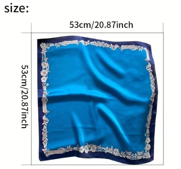 Blue ve Blue, Saf İpek, Kare Fular 53cmx53cm