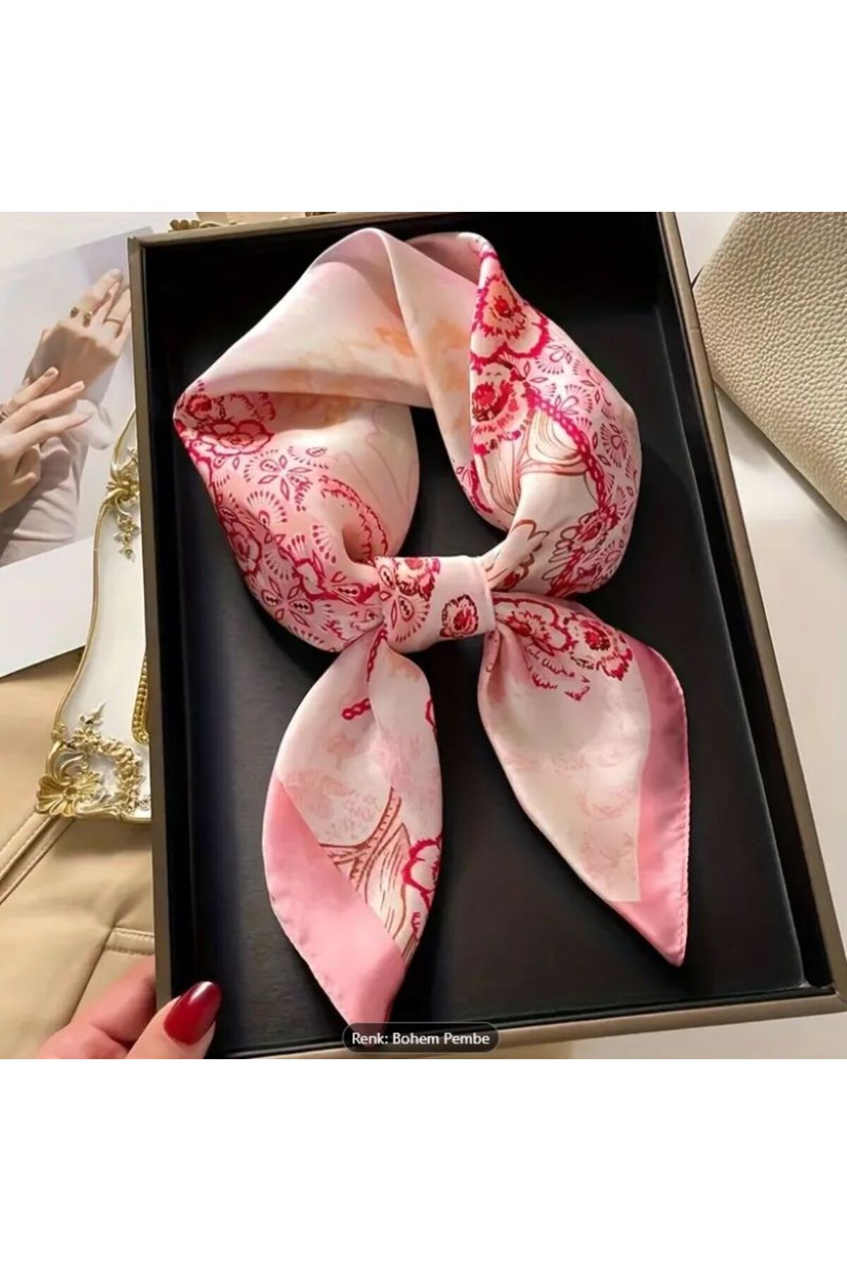 Boho Chic, Güneşten Koruyan, Rüzgar Geçirmez, Çift Taraf Baskılı, Şal, Fular, Eşarp 70x70