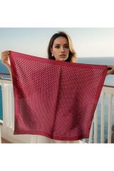 Kırmızı, beyaz puantiyeli, Rüzgar Geçirmez, Çift Taraf Baskılı, Şal, Fular, Eşarp 70x70