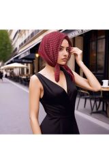 Kırmızı, beyaz puantiyeli, Rüzgar Geçirmez, Çift Taraf Baskılı, Şal, Fular, Eşarp 70x70