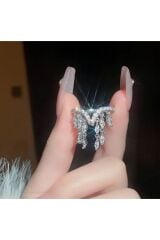 Zirkon Detaylı, Açık, Sarkıt yüzük