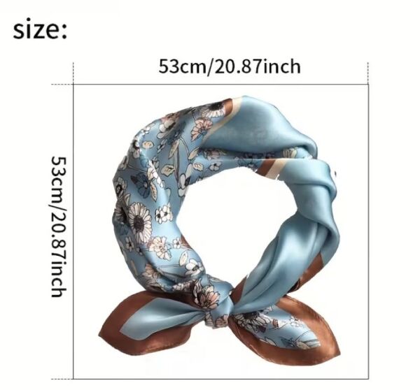 Çiçek Desenli Temalı, Nefes alan, Saf İpek, Kare Fular 53cmx53cm