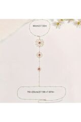 Çiçek Detaylı Arka Plan Sırt Dekolte Kolyesi