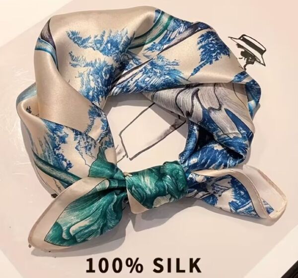 Seçkin, Nefes alan, Saf İpek, Kare Fular 53cmx53cm