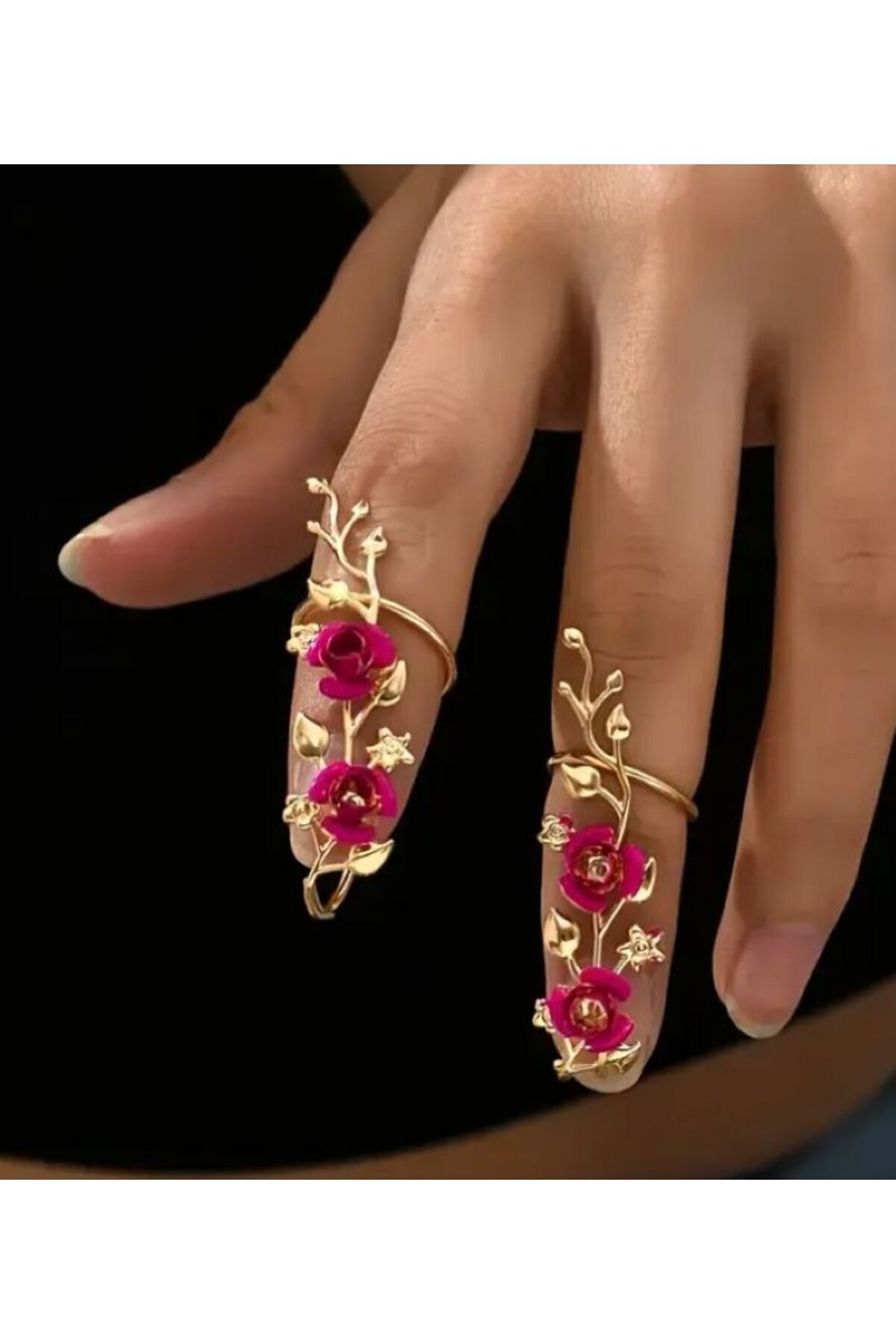 Pembe Çiçek Figürlü, Parmak Aksesuarı