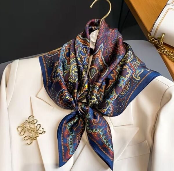 Çiçek Ağacı, Güneşten Koruyan, Rüzgar Geçirmez, Çift Taraf Baskılı, Fular, Eşarp 70x70