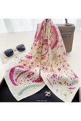 Boho Chic, Güneşten Koruyan, Rüzgar Geçirmez, Çift Taraf Baskılı, Şal, Fular, Eşarp 70x70